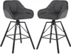 Two dark gray bar stools with black metal legs. Produktbild-Vorschau