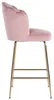 Casa Padrino Luxus Barstuhl Rosa / Gold 51 x 61 x H. 113 cm Produktbild-Vorschau 2