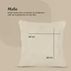 A cushion is shown with dimensions indicated by lines and text. Produktbild-Vorschau