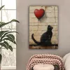 Wanddeko 40x60 cm - Banksy - Katze - Luftballon - Produktbild-Vorschau 2