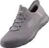 A single grey Skechers sneaker is shown against a white background. Voir les images du produit