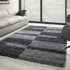 Moderner Hochflor-Teppich mit geometrischem Muster - Produktbild-Vorschau 1
