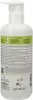 The back of a white plastic pump bottle with green and white labels. Voir les images du produit