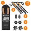 A flat lay of trekking poles and accessories, with numbered circles indicating different components. Náhled obrázku produktu