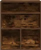 A product image of a wooden bookshelf with multiple compartments. Produktbild-Vorschau