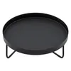 A black round tray with three legs, shown from a slightly elevated angle against a white background. Voir les images du produit