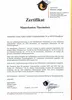 A certificate with text and a logo. Náhled obrázku produktu