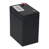 A black battery with a barcode sticker on top. Voir les images du produit