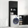 vidaXL Armadio per lavatrice look rovere nero 64x24x190 cm Anteprima dell’immagine prodotto 2