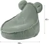 A light green corduroy beanbag chair shaped like a bear, with dimensions indicated by measurement lines and text. Náhľad obrázku produktu
