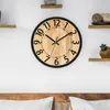MODFU Wanduhren Holz, Wanduhr 34 cm, Holzdesign, Vintage Produktbild-Vorschau 2