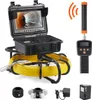 A product shot of a pipe inspection camera system and its accessories, displayed against a white background. Produktbild-Vorschau