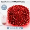 100M 2000LEDs, 8 modes d'éclairage, Guirlande lumineuse LED Voir les images du produit 2