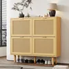 Scarpiera in rattan a 4 ante, maniglie in metallo, stile Anteprima dell’immagine prodotto 7