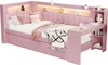 Gepolstertes Funktionsbett 90x200 mit Schreibtisch & LED, Produktbild-Vorschau 5
