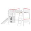 Hochbett mit LED-Beleuchtung (mit Rutsche und Regal, 90x200 Produktbild-Vorschau 8