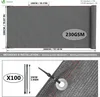 Product dimensions and installation details for a grey privacy screen. Produktbild-Vorschau