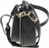 A close-up side view of a black and gray patterned handbag with gold hardware. Anteprima dell’immagine prodotto