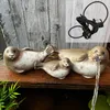 3er Set Wasserspeier Robbe mit Kind – Keramik Teichfigur Produktbild-Vorschau 1