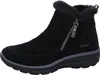 A black Skechers boot with a zipper and fur trim, shown from the side against a white background. Produktbild-Vorschau