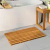 vidaXL Badematte Uni Braun 80 x 48 x 2,5 cm Holz Produktbild-Vorschau 2
