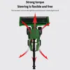 Top-down view of a green toy harvester with red arrows indicating movement and features. Náhled obrázku produktu