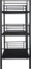 A black metal triple bunk bed is shown against a white background. Voir les images du produit