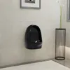 vidaXL Wandurinal mit Spülventil Keramik Schwarz Produktbild-Vorschau 2