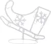 A white wireframe sleigh decoration with snowflakes on a white background. Voir les images du produit