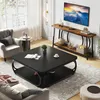 100 cm Couchtisch Quadratisch, Wohnzimmertisch, Schwarz Produktbild-Vorschau 5