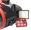 Close-up of the back of a vacuum cleaner, showing the power cord plug, a removed filter cover, and a filter. Anteprima dell’immagine prodotto