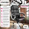 An office chair with various feature callouts and branding. Náhled obrázku produktu