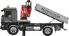 A side view of a grey Lego Technic mobile crane truck with its trailer raised. Produktbild-Vorschau