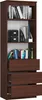 A tall, narrow bookshelf with three drawers at the bottom, set against a white background. Podgląd zdjęcia produktu
