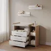 Commode à langer Livinity Torino Blanc/Sonoma avec tiroirs, Voir les images du produit 4