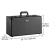 A black storage case with dimensions indicated by measurement lines and text. Anteprima dell’immagine prodotto