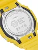 The back of a yellow Casio G-Shock watch, showing the case back with model information and certifications. Náhled obrázku produktu