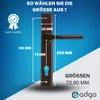 A diagram showing the dimensions of a door handle. Anteprima dell’immagine prodotto