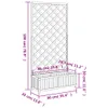 A diagram showing the dimensions of a wooden planter with a trellis. Produktbild-Vorschau