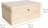 A wooden box with dimensions indicated by measurement lines and text. Náhled obrázku produktu