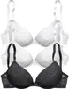 PETITE FLEUR Push-up-BH 2xweiß+1xschwarz Größe 85 Cup B Produktbild-Vorschau 1