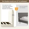 Comparison of two bed headboards, one described as comfortable and the other as hard and uncomfortable. Produktbild-Vorschau