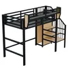 Hochbett 90x200 cm mit Sicherheitsleiter und verstellbarem Produktbild-Vorschau 5