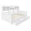 A white daybed with drawers and shelves, shown from a diagonal angle. Náhľad obrázku produktu