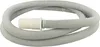 A gray corrugated drain hose with a white connector is coiled on a white background. Produktbild-Vorschau