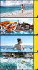 A collage of four images showing different vacation and adventure activities: a beach scene, a water park, a woman in an infinity pool, and whitewater rafting. Náhled obrázku produktu