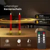 LED Stabkerzen 24 Stück ECHTWACHS ROT - mit Timer Funktion Produktbild-Vorschau 2