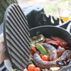 Ø24 cm Gusseisenpfanne Holzgriff mit Grillpresse Pfanne Produktbild-Vorschau 11