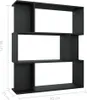 vidaXL Libreria/divisorio nero 80x24x96 cm in materiale Anteprima dell’immagine prodotto 8