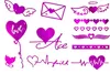 Oblique Unique Temporäre Klebetattoos Tattoo Set Herzen mit Produktbild-Vorschau 1